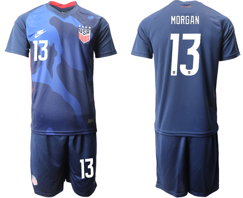 Men 2020-2021 Season National team United States away blue #13 Soccer Jersey->united states jersey->Soccer Country Jersey